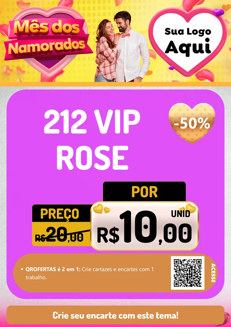Modelo de Cartaz para Cartaz A4 Vertical com o tema Mês dos Namorados para Perfumes