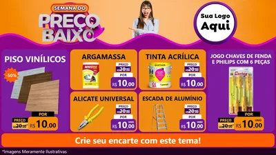 Modelo de TV para TV Horizontal com o tema Semana do Preço Baixo para Material para Construção