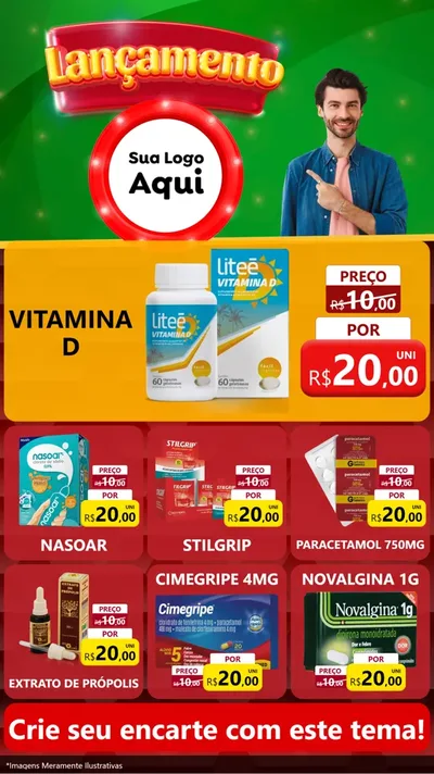 Modelo de Rede Social para Stories com o tema Lançamento para Farmácia