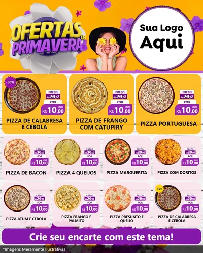 Modelo de Rede Social para Feed Instagram com o tema Ofertas Da Primavera para Pizzaria