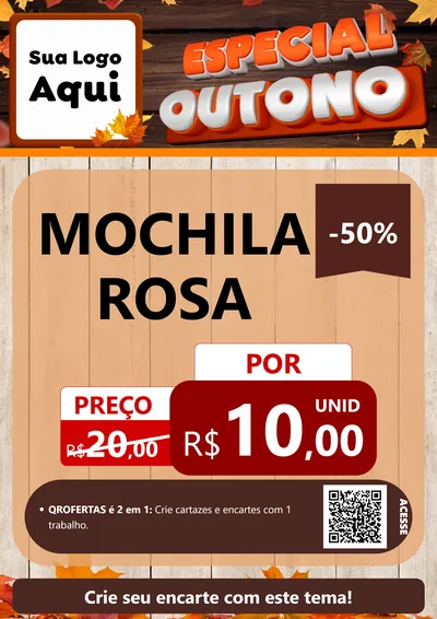 Modelo de Cartaz para Cartaz A4 Vertical com o tema Especial Outono para Papelaria