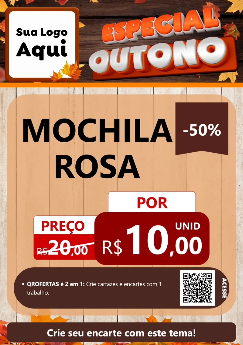 Modelo de Cartaz para Cartaz A4 Vertical com o tema Especial Outono para Papelaria