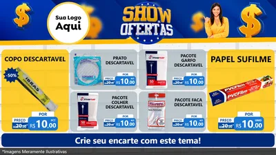 Modelo de TV para TV Horizontal com o tema Show de Ofertas para Embalagens