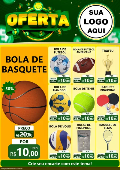 Modelo de Encarte para Encarte A4 Vertical com o tema Oferta para Artigos Esportivos