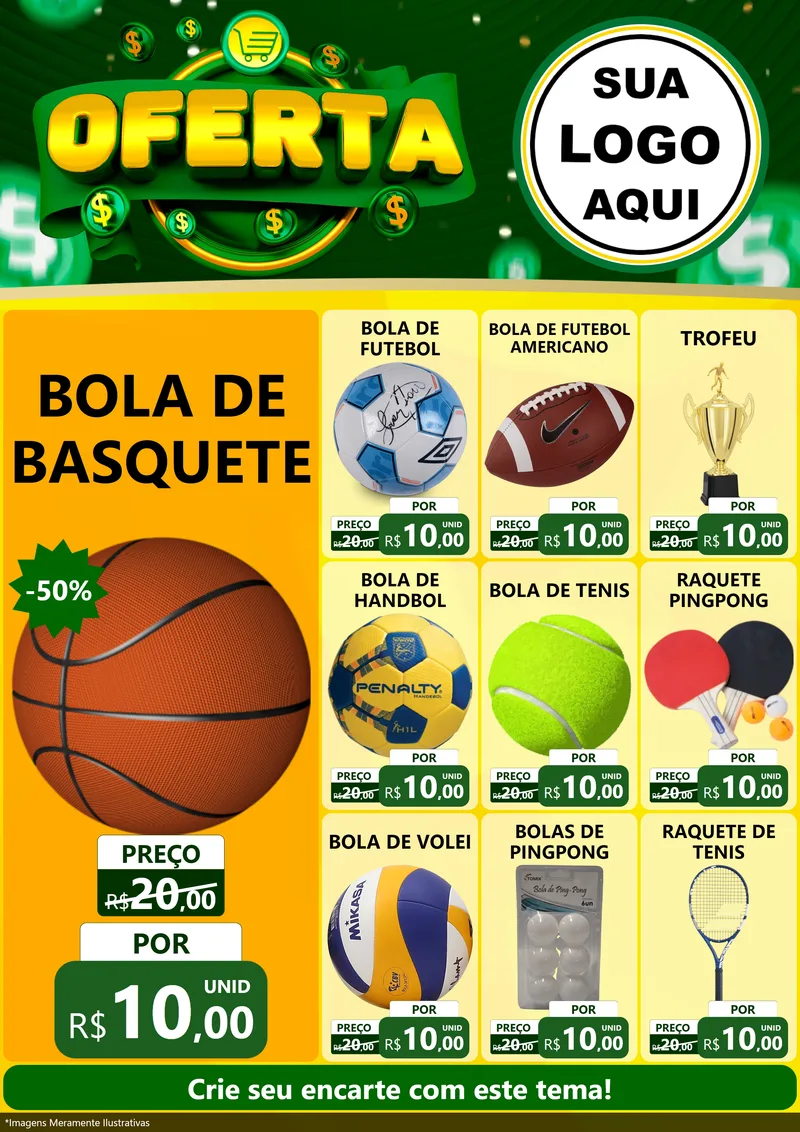 Modelo de Encarte para Encarte A4 Vertical com o tema Oferta para Artigos Esportivos