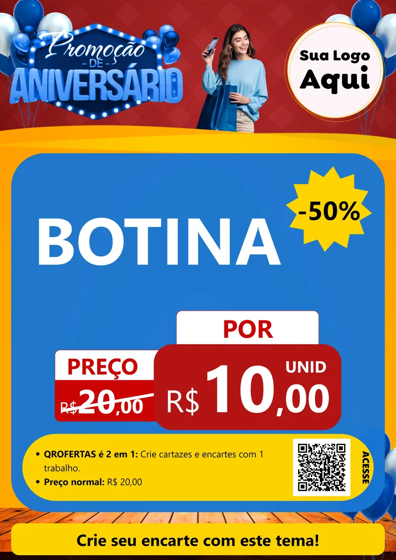 Modelo de Cartaz para Cartaz A4 Vertical com o tema Promoção de Aniversário para Agropecuária
