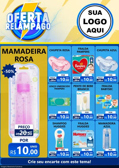 Modelo de Encarte para Encarte A4 Vertical com o tema Oferta Relâmpago para Bebês