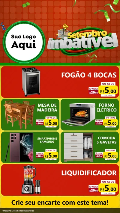 Modelo de TV para TV Vertical com o tema Setembro Imbatível para Móveis e Eletro