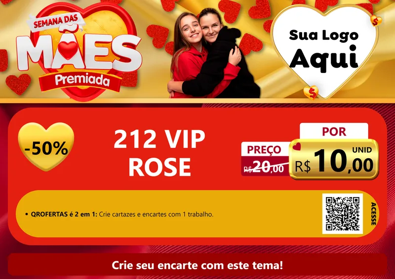 Modelo de Cartaz para Cartaz A4 Horizontal com o tema Semana das Mães Premiada para Perfumes