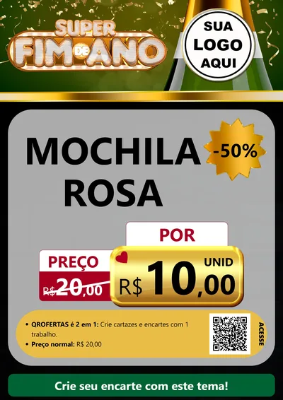 Modelo de Cartaz para Cartaz A4 Vertical com o tema Super Fim de Ano para Papelaria