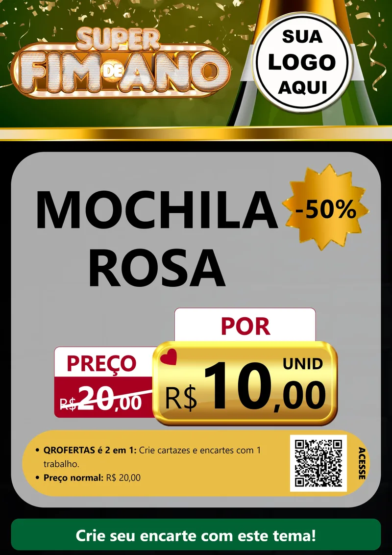 Modelo de Cartaz para Cartaz A4 Vertical com o tema Super Fim de Ano para Papelaria