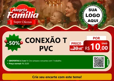 Modelo de Cartaz para Cartaz A4 Horizontal com o tema Alegria Em Família - Super Ofertas para Tubos e conexões