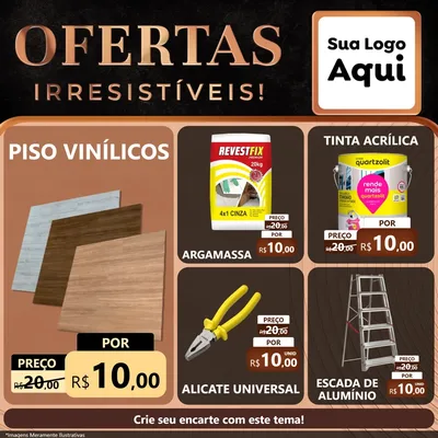 Modelo de Rede Social para Feed Facebook com o tema Ofertas Irresistíveis! para Material para Construção