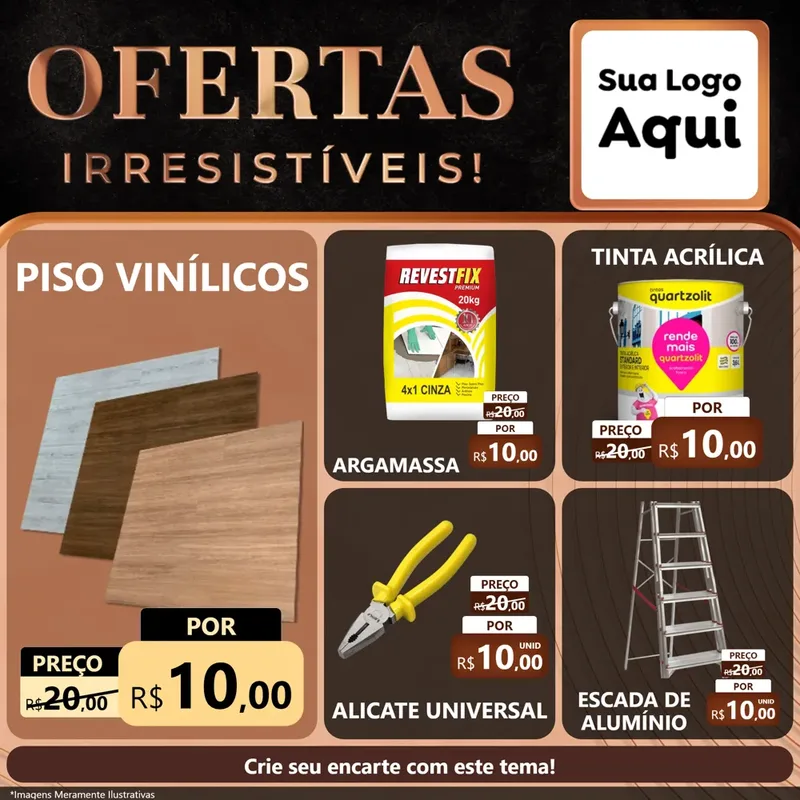 Modelo de Rede Social para Feed Facebook com o tema Ofertas Irresistíveis! para Material para Construção