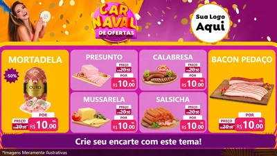Modelo de TV para TV Horizontal com o tema Carnaval de Ofertas para Frios e Laticínios