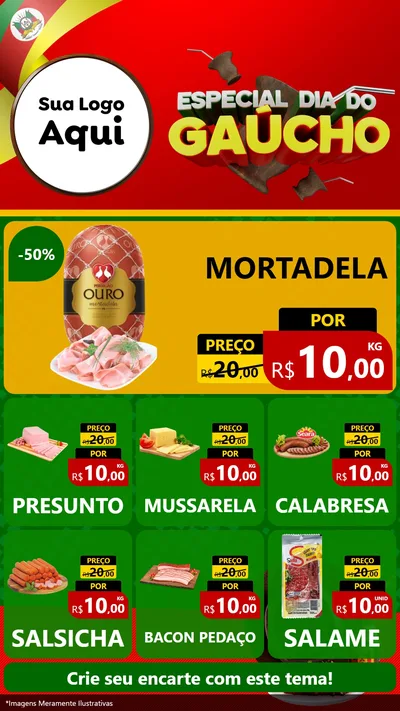 Modelo de Rede Social para Stories com o tema Especial Dia do Gaúcho para Frios e Laticínios
