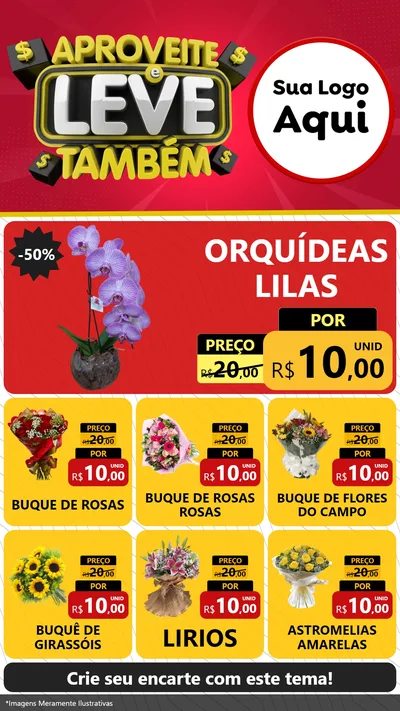 Modelo de Rede Social para Stories com o tema Aproveite e Leve Também para Floricultura e jardim