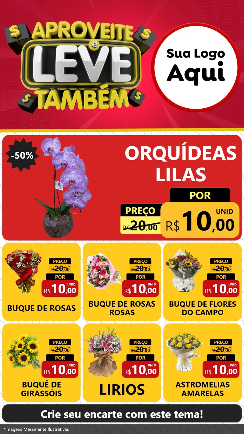 Modelo de Rede Social para Stories com o tema Aproveite e Leve Também para Floricultura e jardim