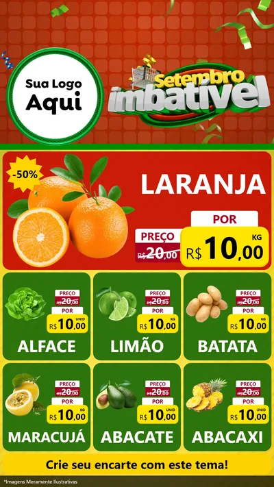 Modelo de Rede Social para Stories com o tema Setembro Imbatível para Hortifrúti