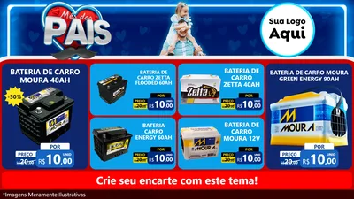 Modelo de TV para TV Horizontal com o tema Mês Dos Pais para Baterias Elétricas