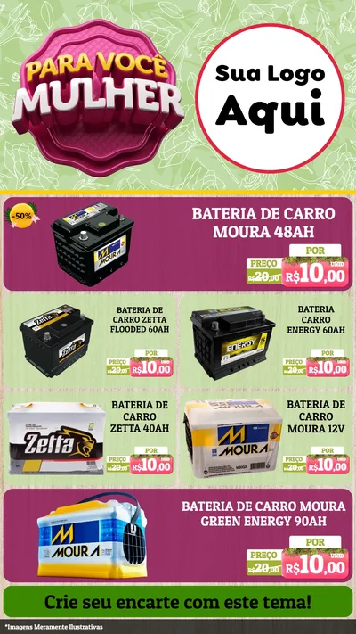 Modelo de TV para TV Vertical com o tema Para Você Mulher para Baterias Elétricas