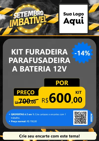 Modelo de Cartaz para Cartaz A4 Vertical com o tema Setembro Imbatível para Maquinas e Ferramentas