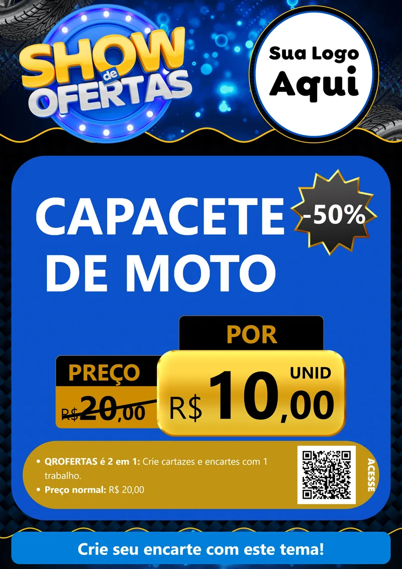 Modelo de Cartaz para Cartaz A4 Vertical com o tema Show de Ofertas para Moto peças