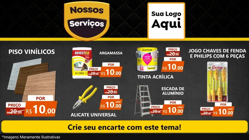 Modelo de TV para TV Horizontal com o tema Nossos Serviços para Material para Construção