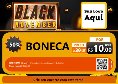 Modelo de Cartaz para Cartaz A4 Horizontal com o tema Black November para Brinquedos