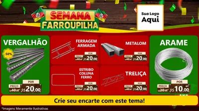 Modelo de TV para TV Horizontal com o tema Semana Farroupilha para Ferragens