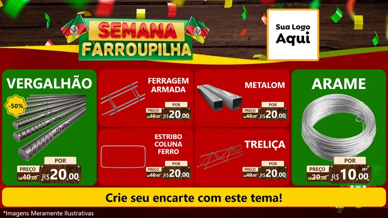 Modelo de TV para TV Horizontal com o tema Semana Farroupilha para Ferragens