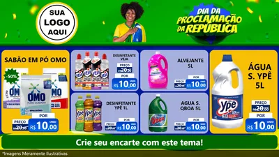 Modelo de TV para TV Horizontal com o tema Dia Da Proclamação Da República para Produtos de Limpeza