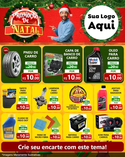Modelo de Rede Social para Feed Instagram com o tema Promoção de Natal para Auto peças