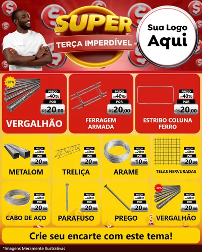 Modelo de Rede Social para Feed Instagram com o tema Super Terça Imperdível para Ferragens