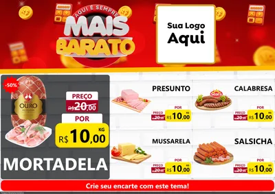 Modelo de Encarte para Encarte A4 Horizontal com o tema Mais Barato para Frios e Laticínios