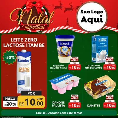 Modelo de Rede Social para Feed Facebook com o tema Natal Imperdível para Frios e Laticínios