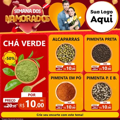 Modelo de Rede Social para Feed Facebook com o tema Semana dos Namorados para Produtos Naturais