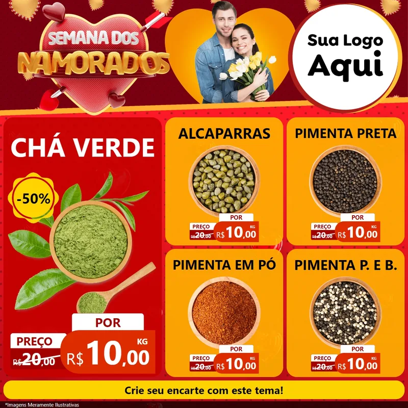 Modelo de Rede Social para Feed Facebook com o tema Semana dos Namorados para Produtos Naturais