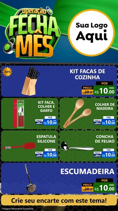Modelo de TV para TV Vertical com o tema Operação Fecha Mês para Utilidades Domésticas