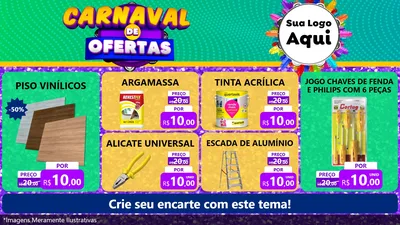 Modelo de TV para TV Horizontal com o tema Carnaval de Ofertas para Material para Construção