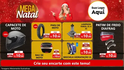 Modelo de TV para TV Horizontal com o tema Mega Natal para Moto peças