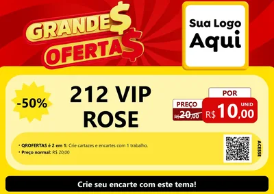Modelo de Cartaz para Cartaz A4 Horizontal com o tema Grandes Ofertas para Perfumes