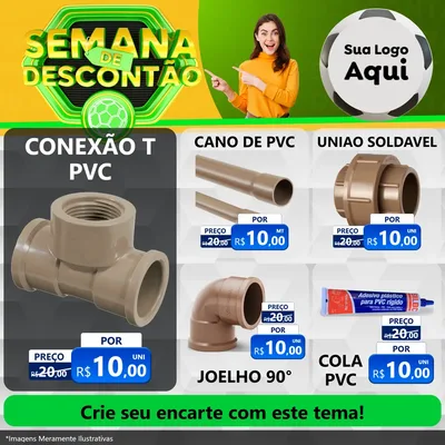 Modelo de Rede Social para Feed Facebook com o tema Semana de Descontão - Copa para Tubos e conexões
