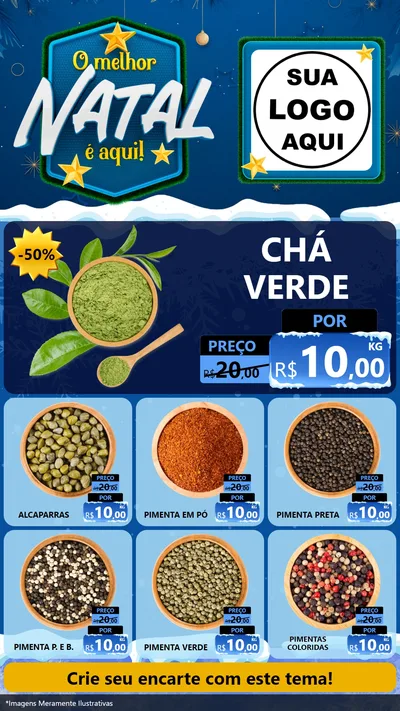 Modelo de Rede Social para Stories com o tema O Melhor Natal É Aqui! para Produtos Naturais