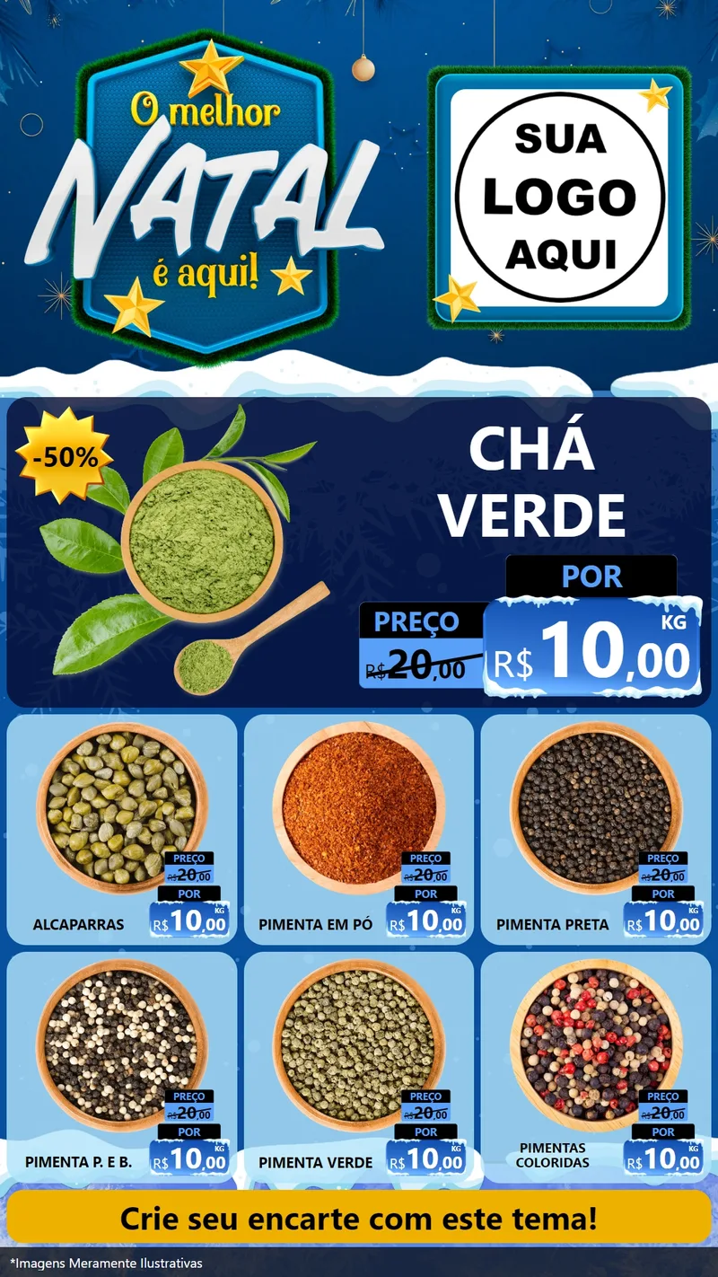 Modelo de Rede Social para Stories com o tema O Melhor Natal É Aqui! para Produtos Naturais