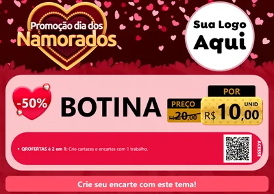 Modelo de Cartaz para Cartaz A4 Horizontal com o tema Promoção Dia Dos Namorados para Agropecuária