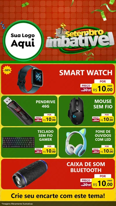 Modelo de TV para TV Vertical com o tema Setembro Imbatível para Informática