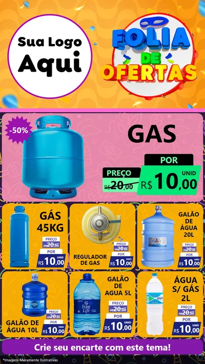 Modelo de Rede Social para Stories com o tema Folia de Ofertas para Água e gás