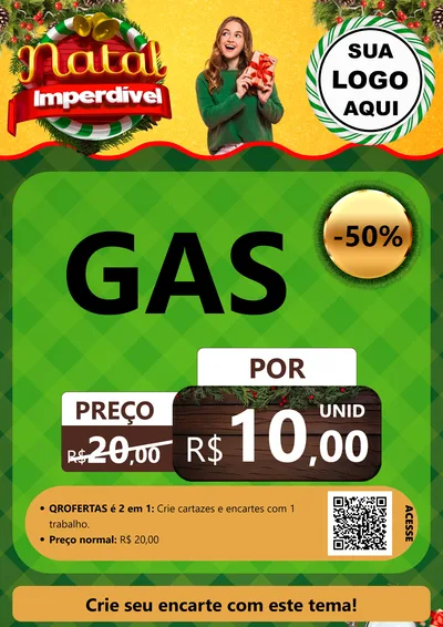 Modelo de Cartaz para Cartaz A4 Vertical com o tema Natal Imperdível para Água e gás