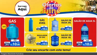 Modelo de TV para TV Horizontal com o tema Ofertas de Julho para Água e gás